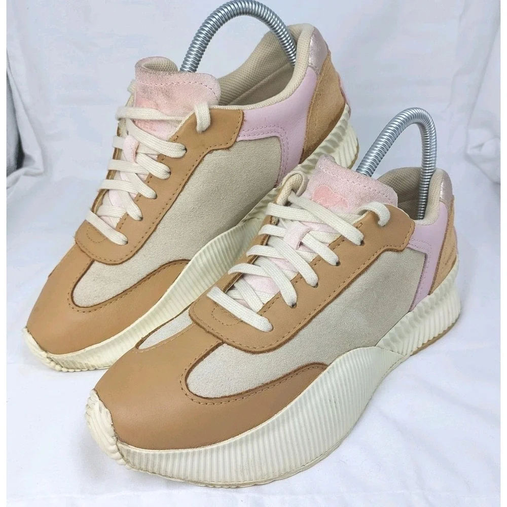Sorel Ona Blvd Classic Low Top Sneaker Womens 7.5 Honest Beige Waterproof READ